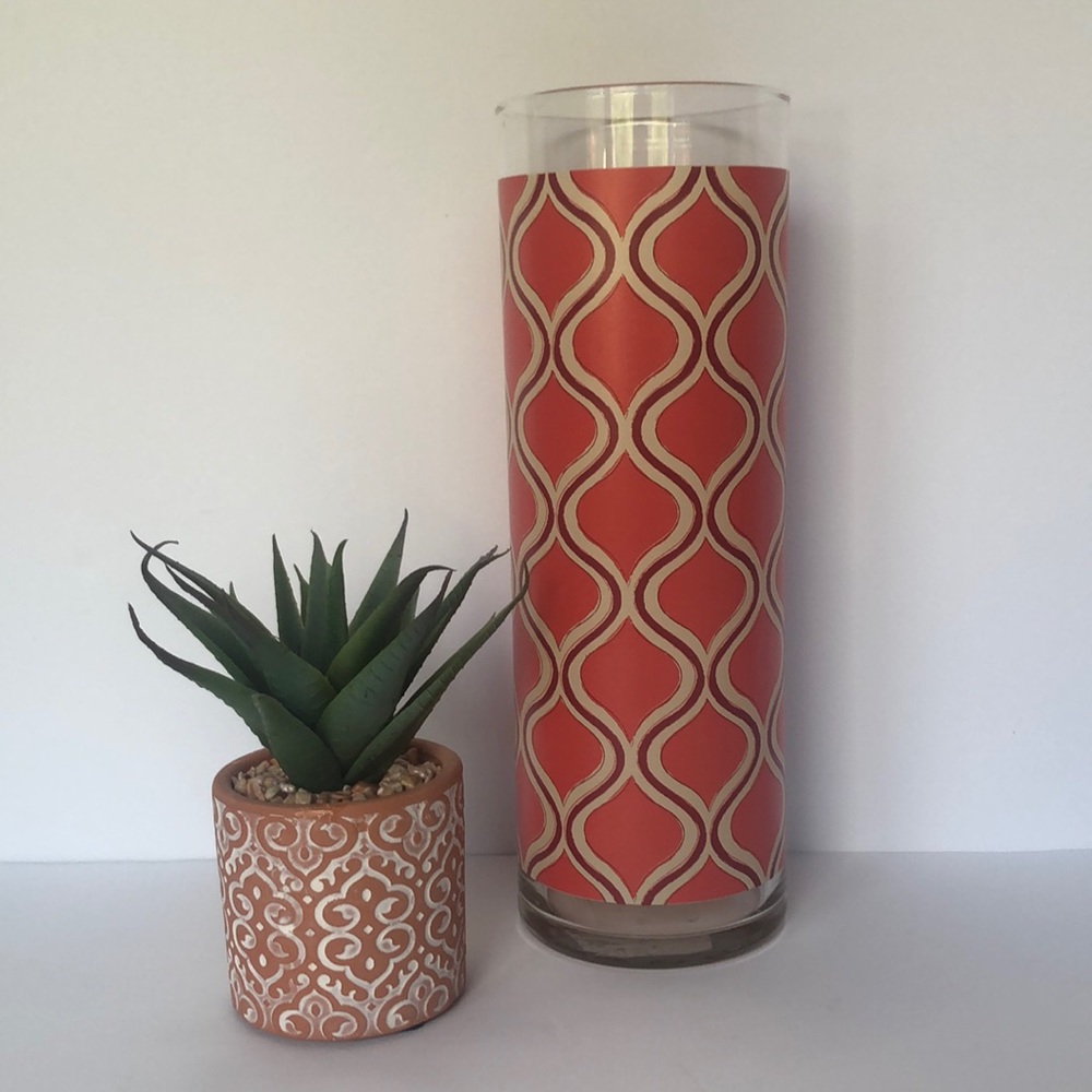 Vintage Libbey Tall Cylinder Retro Vase